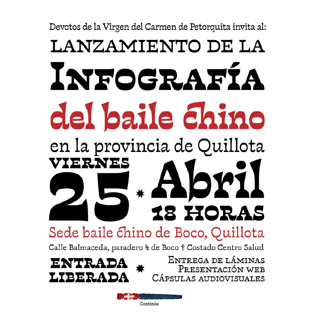 Infografía del Baile Chino en la provincia de Quillota, Coordinadora.
